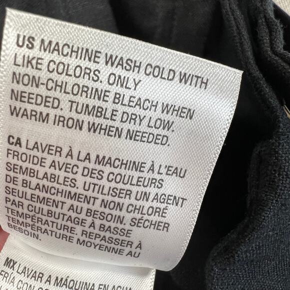 ON 34th Paperbag Pants Women's 8 Black Linen Blend Cropped High Rise NWT - Picture 6 of 10